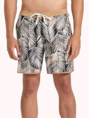 VUORI Men's Cruise Boardshort In Wheat Fronds Swimming Trunks Size 36